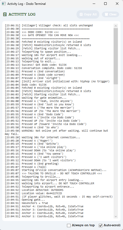 Successful gate open