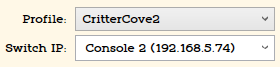 Profile and Switch IP dropdowns