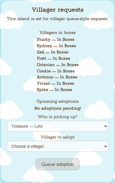 Villager request form